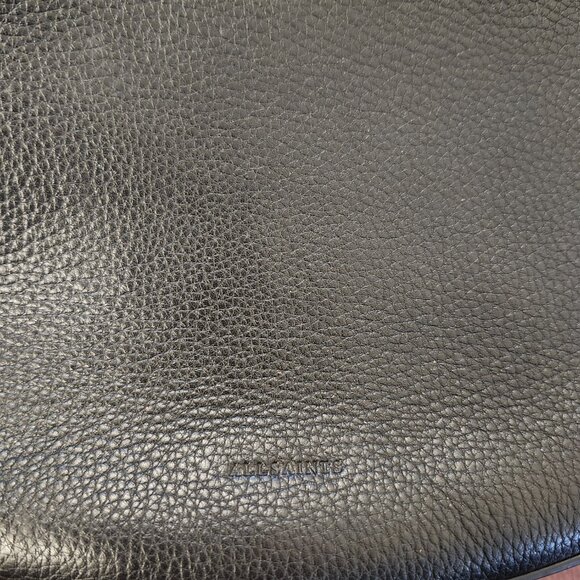 All Saints half moon black leather crossbody bag - Picture 2 of 15